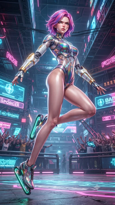 score_9, masterpiece, best quality, ultra-detailed, high-budget anime keyframe, editorial fashion photography, tasteful artistic composition, Caucasian woman. low angle full-body shot from head to toe showing her feet, filling the entire 9:16 vertica
