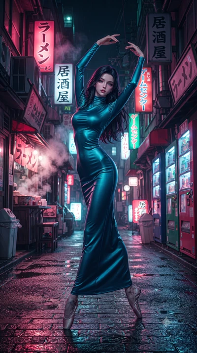 score_9, masterpiece, best quality, ultra-detailed, high-budget anime keyframe, editorial fashion photography, tasteful artistic composition, Korean woman. low angle full-body shot from head to toe showing her feet, filling the entire 9:16 vertical f