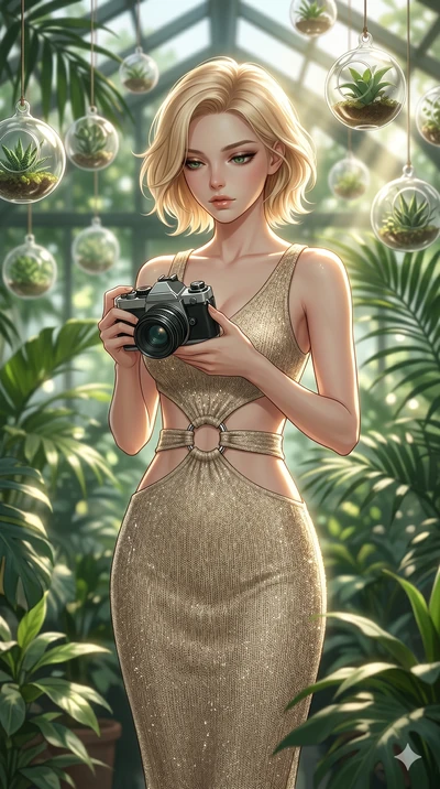 score_9, masterpiece, best quality, ultra-detailed, high-budget anime keyframe, editorial fashion photography, tasteful artistic composition, Caucasian woman, strictly human ears. cowboy shot from the thighs up, character and outfit filling the frame