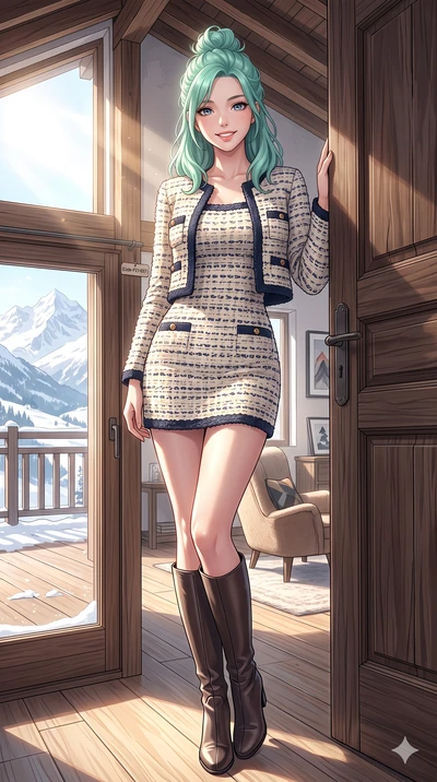 score_9, masterpiece, best quality, ultra-detailed, high-budget anime keyframe, vibrant anime aesthetic, Japanese woman. low angle full-body shot from head to toe showing her feet, filling the entire 9:16 vertical frame with her statuesque presence, 
