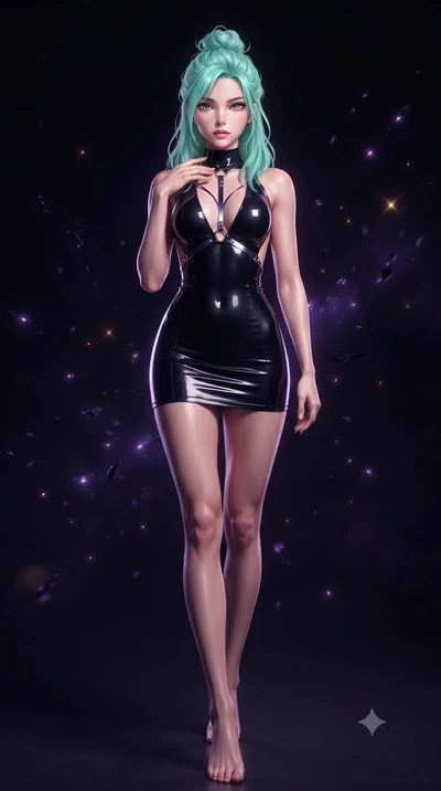 score_9, masterpiece, best quality, ultra-detailed, high-budget anime keyframe, editorial fashion photography, tasteful artistic composition, Japanese woman. low angle full-body shot from head to toe showing her feet, filling the entire 9:16 vertical