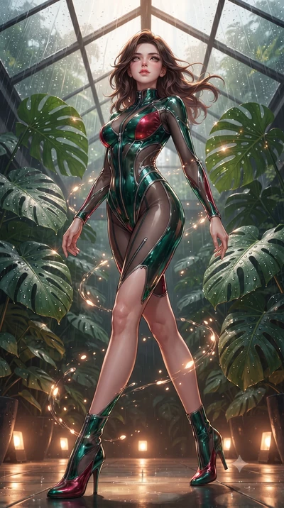 score_9, masterpiece, best quality, ultra-detailed, high-budget anime keyframe, editorial fashion photography, tasteful artistic composition, Korean woman. low angle full-body shot from head to toe showing her feet, filling the entire 9:16 vertical f