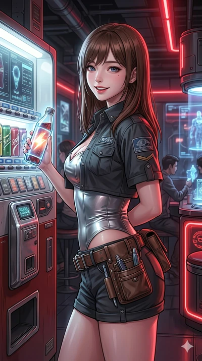 score_9, masterpiece, best quality, ultra-detailed, high-budget anime keyframe, editorial fashion photography, tasteful artistic composition, Korean woman. Upper body close-up from the thighs up, character filling the screen for maximum presence. Sta