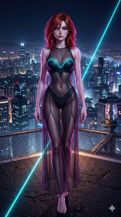 score_9, masterpiece, best quality, ultra-detailed, high-budget anime keyframe, semi-realistic 3D game render, editorial fashion photography, tasteful artistic composition, Korean woman. low angle full-body shot from head to toe showing her feet, fil