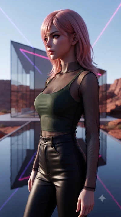 score_9, masterpiece, best quality, ultra-detailed, high-budget anime keyframe, editorial fashion photography, tasteful artistic composition, Japanese woman. close-up cowboy shot from the waist and thighs up, the character dominates the composition, 