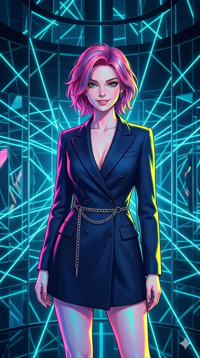 score_9, masterpiece, best quality, ultra-detailed, high-budget anime keyframe, editorial fashion photography, tasteful artistic composition, Caucasian woman, strictly human ears. cowboy shot from the thighs up, character and outfit filling the frame