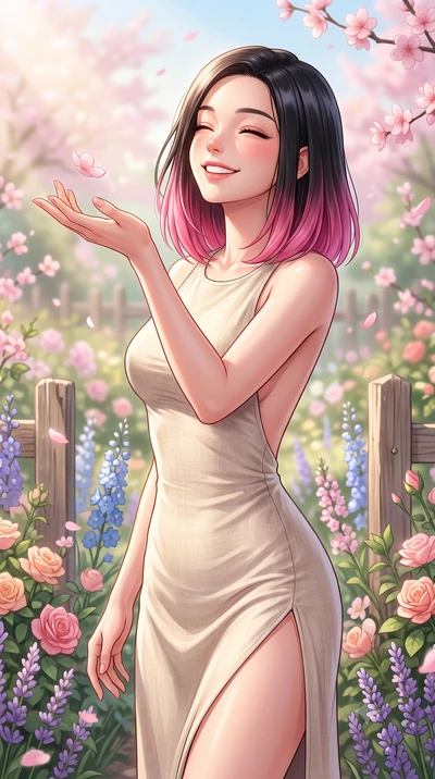 score_9, masterpiece, best quality, ultra-detailed, high-budget anime keyframe, editorial fashion photography, tasteful artistic composition, Korean woman. close-up cowboy shot from the waist and thighs up, the character dominates the composition, fi