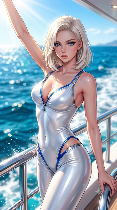 score_9, masterpiece, best quality, ultra-detailed, high-budget anime keyframe, semi-realistic 3D game render, editorial fashion photography, tasteful artistic composition, Caucasian woman. close-up cowboy shot from the waist and thighs up, the chara