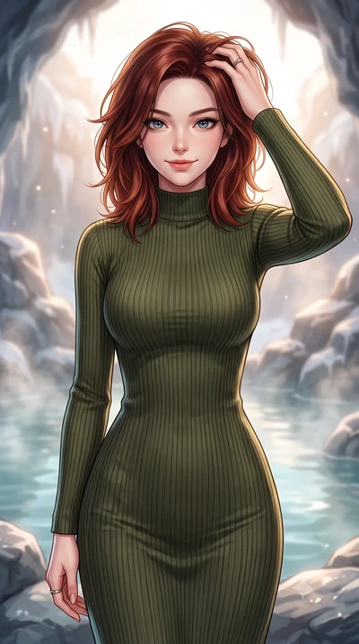 score_9, masterpiece, best quality, ultra-detailed, high-budget anime keyframe, editorial fashion photography, tasteful artistic composition, Korean woman. close-up cowboy shot from the waist and thighs up, the character dominates the composition, fi