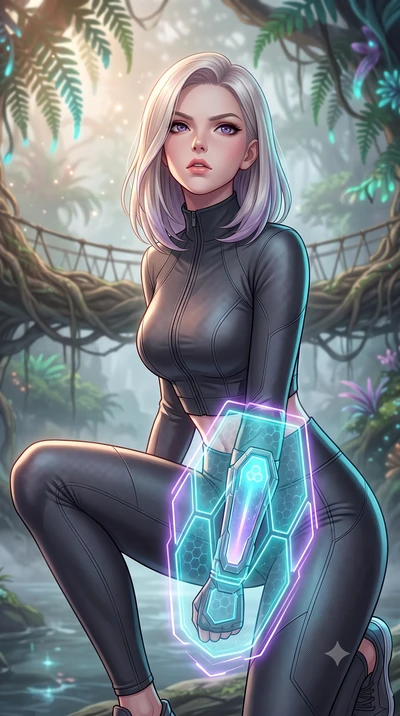 score_9, masterpiece, best quality, ultra-detailed, high-budget anime keyframe, editorial fashion photography, tasteful artistic composition, Caucasian woman. close-up cowboy shot from the waist and thighs up, the character dominates the composition,
