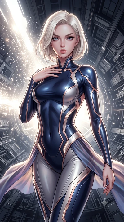 score_9, masterpiece, best quality, ultra-detailed, high-budget anime keyframe, editorial fashion photography, tasteful artistic composition, Caucasian woman. close-up cowboy shot from the waist and thighs up, the character dominates the composition,
