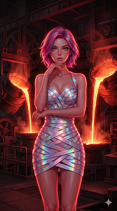 score_9, masterpiece, best quality, ultra-detailed, high-budget anime keyframe, editorial fashion photography, tasteful artistic composition, Caucasian woman, strictly human ears. cowboy shot from the thighs up, character and outfit filling the frame