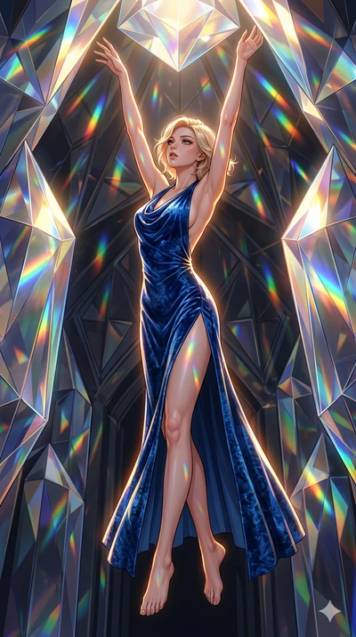 score_9, masterpiece, best quality, ultra-detailed, high-budget anime keyframe, editorial fashion photography, tasteful artistic composition, Caucasian woman, strictly human ears. low angle full-body shot from head to toe showing her feet, filling th