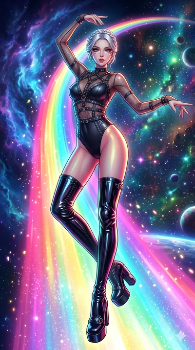 score_9, masterpiece, best quality, ultra-detailed, high-budget anime movie keyframe, cinematic anime lighting, intricate line art, Korean woman. Dynamic full-body shot stretching the vertical silhouette with extreme perspective. dancing on a bridge 