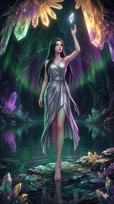 score_9, masterpiece, best quality, ultra-detailed, high-budget anime keyframe, editorial fashion photography, tasteful artistic composition, Korean woman. low angle full-body shot from head to toe showing her feet, filling the entire 9:16 vertical f