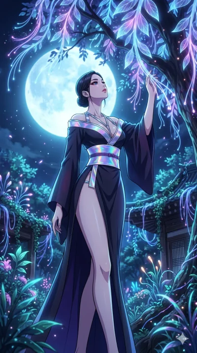 score_9, masterpiece, best quality, ultra-detailed, High-budget Anime Keyframe, vibrant colors, fluid line-art, expressive lighting, cinematic composition, Ufotable-style visual effects, top-tier animation quality, Korean woman with idol-like refined