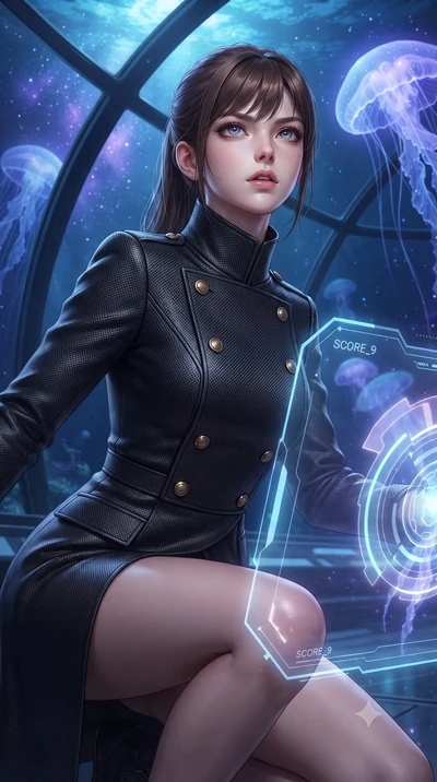 score_9, masterpiece, best quality, ultra-detailed, high-budget anime keyframe, editorial fashion photography, tasteful artistic composition, Korean woman. close-up cowboy shot from the waist and thighs up, the character dominates the composition, fi