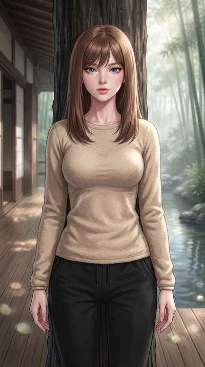 score_9, masterpiece, best quality, ultra-detailed, high-budget anime keyframe, editorial fashion photography, tasteful artistic composition, Korean woman woman. close-up cowboy shot from the waist and thighs up, the character dominates the compositi