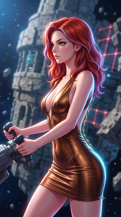 score_9, masterpiece, best quality, ultra-detailed, high-budget anime keyframe, editorial fashion photography, tasteful artistic composition, Caucasian woman, strictly human ears. close-up cowboy shot from the waist and thighs up, the character domin