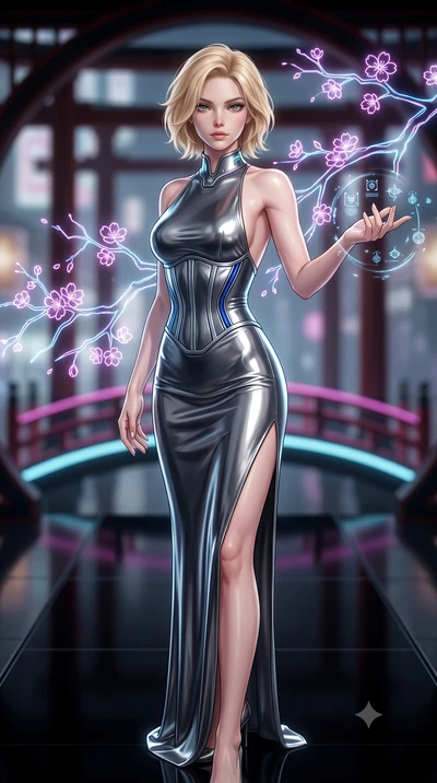 score_9, masterpiece, best quality, ultra-detailed, high-budget anime keyframe, editorial fashion photography, tasteful artistic composition, Caucasian woman. close-up cowboy shot from the waist and thighs up, the character dominates the composition,