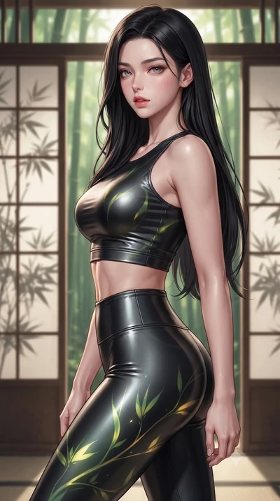 score_9, masterpiece, best quality, ultra-detailed, high-budget anime keyframe, editorial fashion photography, tasteful artistic composition, Korean woman. close-up cowboy shot from the waist and thighs up, the character dominates the composition, fi