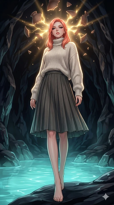 score_9, masterpiece, best quality, ultra-detailed, high-budget anime keyframe, editorial fashion photography, tasteful artistic composition, Japanese woman. low angle full-body shot from head to toe showing her feet, filling the entire 9:16 vertical