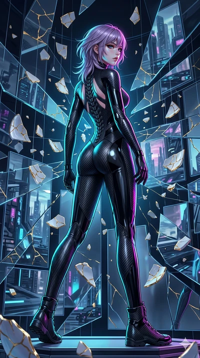 score_9, masterpiece, best quality, ultra-detailed, high-budget anime keyframe, editorial fashion photography, tasteful artistic composition, Japanese woman. low angle full-body shot from head to toe showing her feet, filling the entire 9:16 vertical