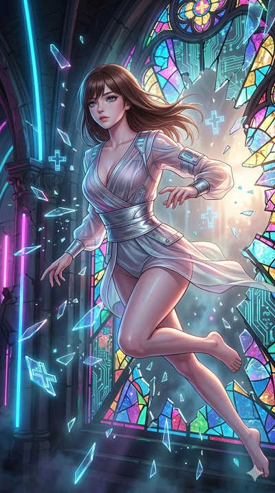 score_9, masterpiece, best quality, ultra-detailed, high-budget anime keyframe, editorial fashion photography, tasteful artistic composition, Korean woman. Upper body close-up from the thighs up, character filling the screen for maximum presence. She