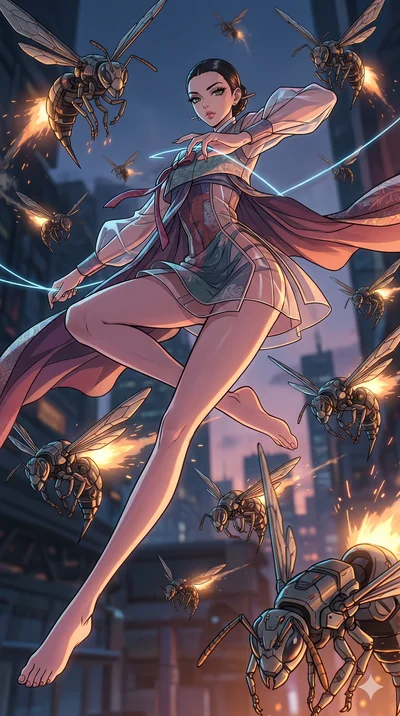 score_9, masterpiece, best quality, ultra-detailed, high-budget anime movie keyframe, cinematic anime lighting, intricate line art, Japanese anime girl. Dynamic full-body shot stretching the vertical silhouette with extreme perspective. twisting in m
