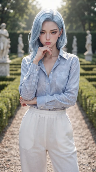 score_9, masterpiece, best quality, ultra-detailed, high-budget anime keyframe, editorial fashion photography, tasteful artistic composition, Korean woman woman. close-up cowboy shot from the waist and thighs up, the character dominates the compositi