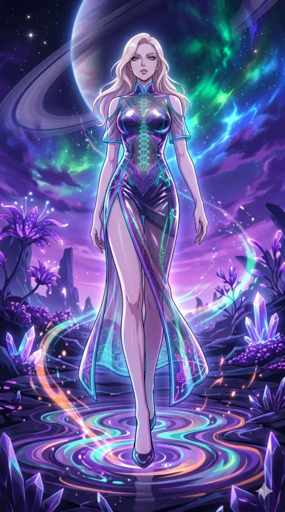 score_9, masterpiece, best quality, ultra-detailed, High-budget Anime Keyframe, vibrant colors, fluid line-art, expressive lighting, cinematic composition, Ufotable-style visual effects, top-tier animation quality, Caucasian woman with pale skin, blo