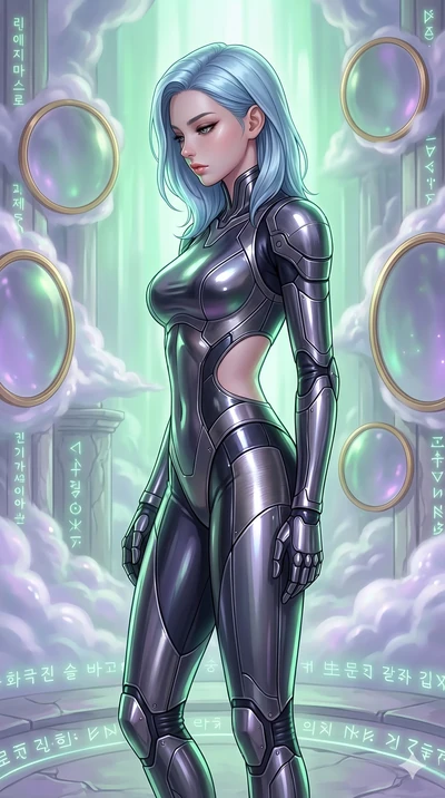 score_9, masterpiece, best quality, ultra-detailed, high-budget anime keyframe, editorial fashion photography, tasteful artistic composition, Korean woman. cowboy shot from the thighs up, character and outfit filling the frame for maximum editorial p
