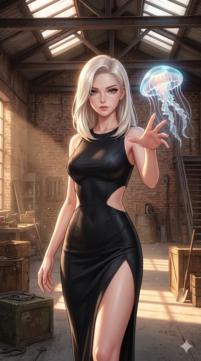 score_9, masterpiece, best quality, ultra-detailed, high-budget anime keyframe, editorial fashion photography, tasteful artistic composition, Caucasian woman, strictly human ears. cowboy shot from the thighs up, character and outfit filling the frame