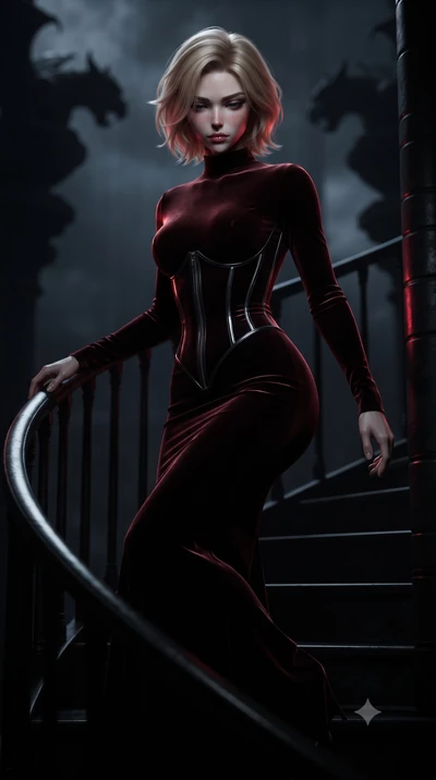 score_9, masterpiece, best quality, ultra-detailed, high-budget anime keyframe, editorial fashion photography, tasteful artistic composition, Caucasian woman. close-up cowboy shot from the waist and thighs up, the character dominates the composition,