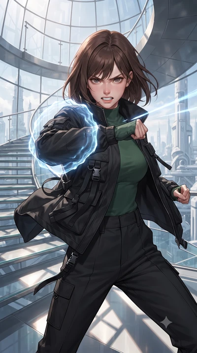 score_9, masterpiece, best quality, ultra-detailed, high-budget anime keyframe, editorial fashion photography, tasteful artistic composition, realistic cosplay photography, Korean woman. close-up cowboy shot from the waist and thighs up, the characte