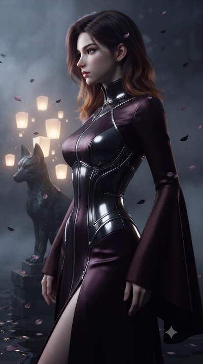 score_9, masterpiece, best quality, ultra-detailed, high-budget anime keyframe, editorial fashion photography, tasteful artistic composition, Korean woman. close-up cowboy shot from the waist and thighs up, the character dominates the composition, fi