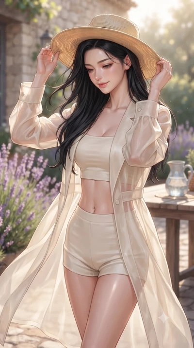 score_9, masterpiece, best quality, ultra-detailed, high-budget anime keyframe, editorial fashion photography, tasteful artistic composition, Korean woman woman. close-up cowboy shot from the waist and thighs up, the character dominates the compositi