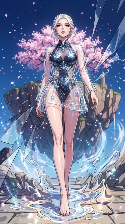score_9, masterpiece, best quality, ultra-detailed, High-budget Anime Keyframe, vibrant colors, fluid line-art, expressive lighting, cinematic composition, Ufotable-style visual effects, top-tier animation quality, Korean woman with idol-like refined