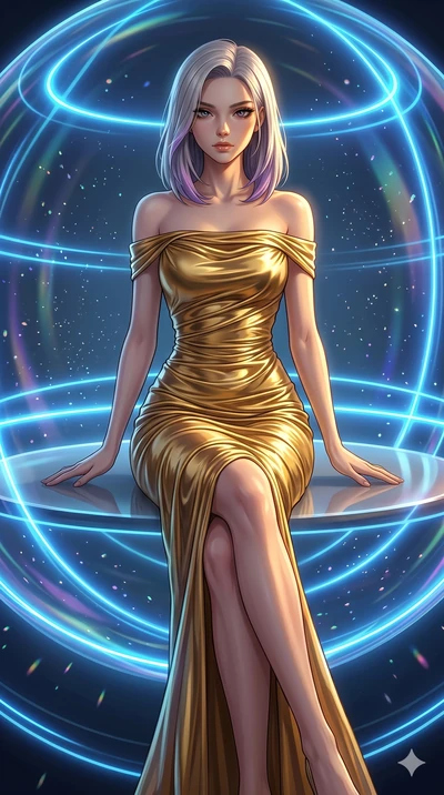 score_9, masterpiece, best quality, ultra-detailed, high-budget anime keyframe, editorial fashion photography, tasteful artistic composition, Caucasian woman, strictly human ears. cowboy shot from the thighs up, character and outfit filling the frame