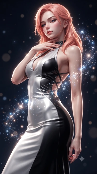 score_9, masterpiece, best quality, ultra-detailed, high-budget anime keyframe, editorial fashion photography, tasteful artistic composition, Japanese woman. close-up cowboy shot from the waist and thighs up, the character dominates the composition, 