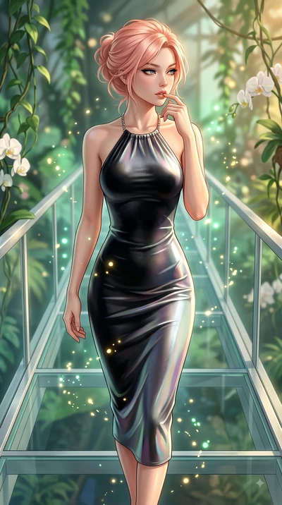 score_9, masterpiece, best quality, ultra-detailed, high-budget anime keyframe, editorial fashion photography, tasteful artistic composition, Japanese woman. close-up cowboy shot from the waist and thighs up, the character dominates the composition, 