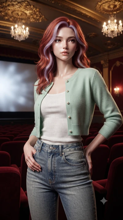 score_9, masterpiece, best quality, ultra-detailed, high-budget anime keyframe, editorial fashion photography, tasteful artistic composition, Caucasian woman, strictly human ears. close-up cowboy shot from the waist and thighs up, the character domin
