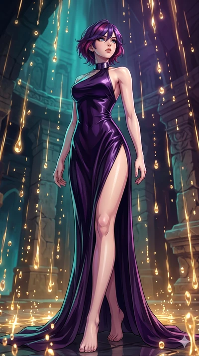 score_9, masterpiece, best quality, ultra-detailed, high-budget anime keyframe, Caucasian woman, strictly human ears. low angle full-body shot filling the entire 9:16 frame with her statuesque presence, stretching the vertical silhouette. dodging eth