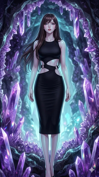 score_9, masterpiece, best quality, ultra-detailed, high-budget anime keyframe, editorial fashion photography, tasteful artistic composition, Korean woman. cowboy shot from the thighs up, character and outfit filling the frame for maximum editorial p