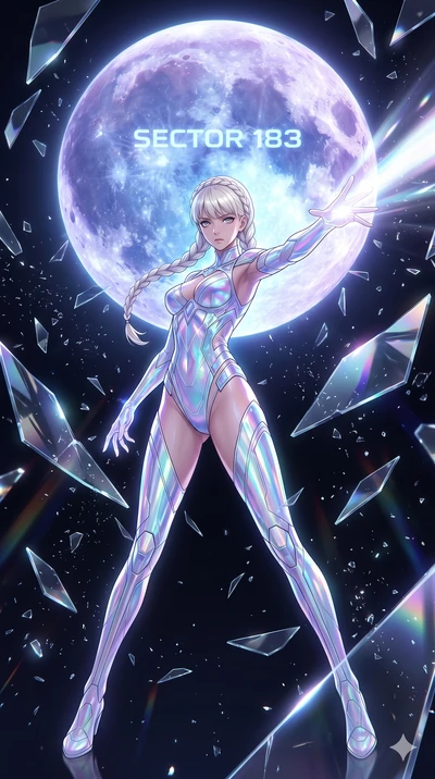 score_9, masterpiece, best quality, ultra-detailed, Set A: High-budget Anime Keyframe, Caucasian (strictly human ears) woman. Low angle cowboy shot filling the entire 9:16 frame with her statuesque presence. Casting a spell through a dimension of flo