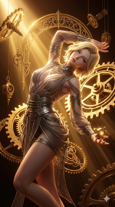 score_9, masterpiece, best quality, ultra-detailed, high-budget anime keyframe, semi-realistic 3D game render, Caucasian woman, strictly human ears. Upper body close-up from the thighs up, character filling the screen for maximum presence. She is int