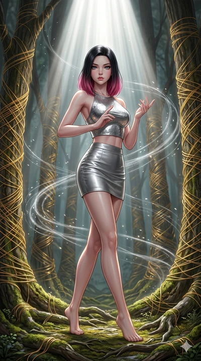 score_9, masterpiece, best quality, ultra-detailed, high-budget anime keyframe, editorial fashion photography, tasteful artistic composition, Korean woman. low angle full-body shot from head to toe showing her feet, filling the entire 9:16 vertical f