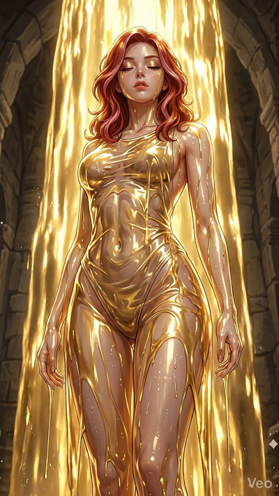 The character in the image maintains their exact pose and expression. Subtle blinking and natural movement of the hair add a sense of life, while the lighting and background remain consistent with the original artwork.