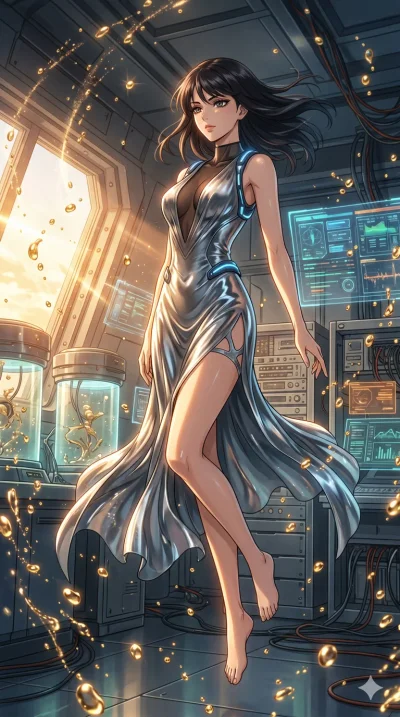 score_9, masterpiece, best quality, ultra-detailed, High-budget Anime Keyframe, vibrant colors, fluid line-art, expressive lighting, cinematic composition, Ufotable-style visual effects, top-tier animation quality, Japanese woman with delicate and el