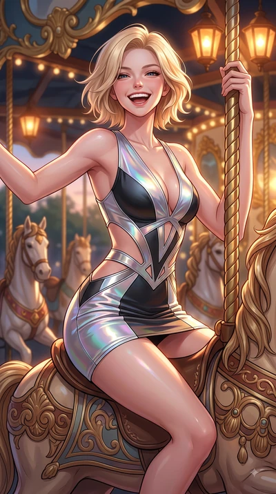 score_9, masterpiece, best quality, ultra-detailed, high-budget anime keyframe, editorial fashion photography, tasteful artistic composition, Caucasian woman. close-up cowboy shot from the waist and thighs up, the character dominates the composition,